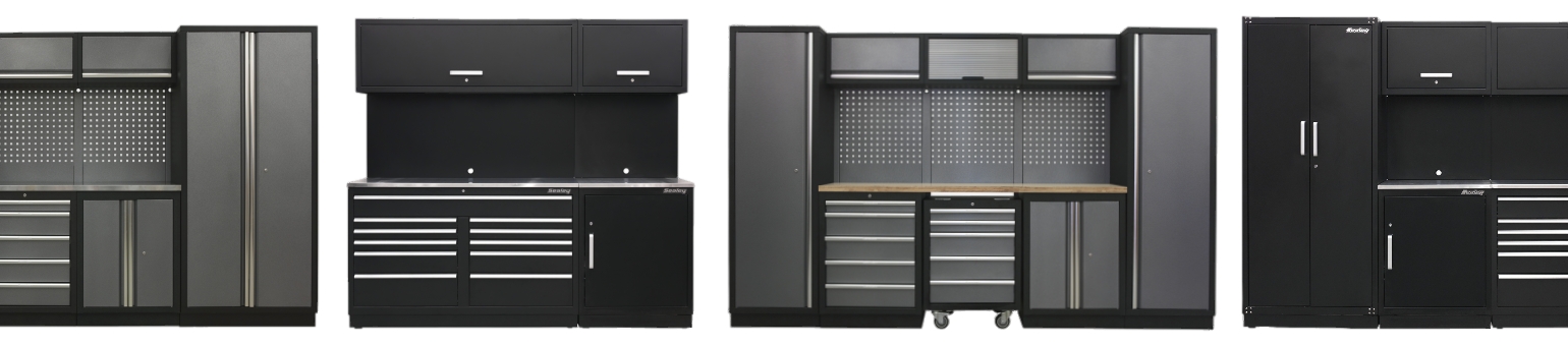 Several sets of Sealey modular cabinets - Premier and Superline Pro.